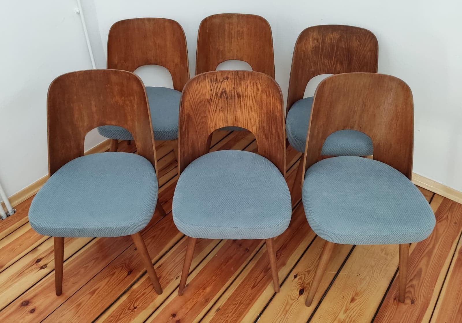 Mid-Century Set of dining 6 chairs Tatra O.Haerdtl, 60s Czechoslovakia