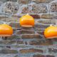 Lot de 3 suspensions orange vintage, années 70