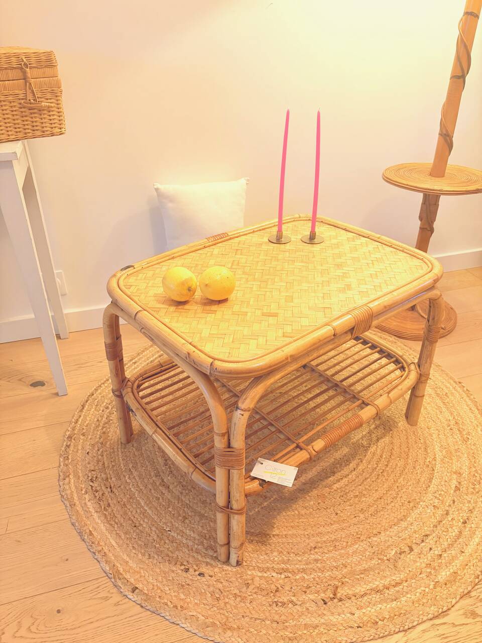 Vintage rattan coffee table