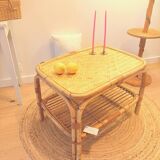 Vintage rattan coffee table