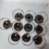 Champagne glasses in colored glass