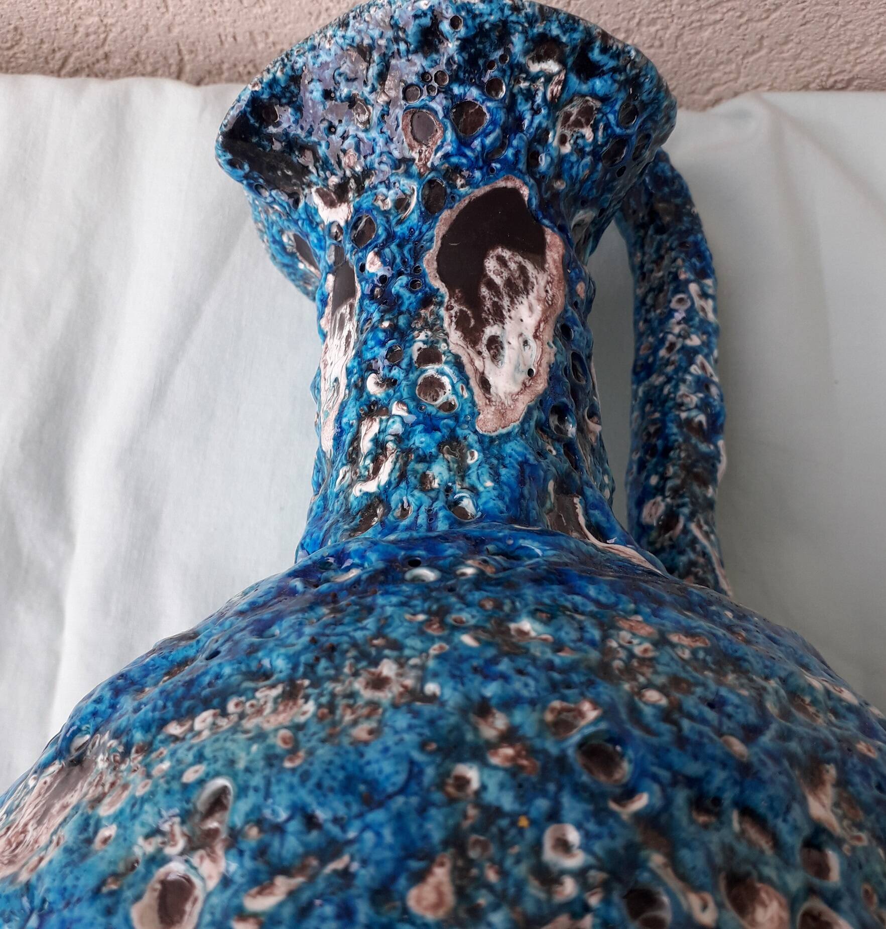 Blue ceramic jug