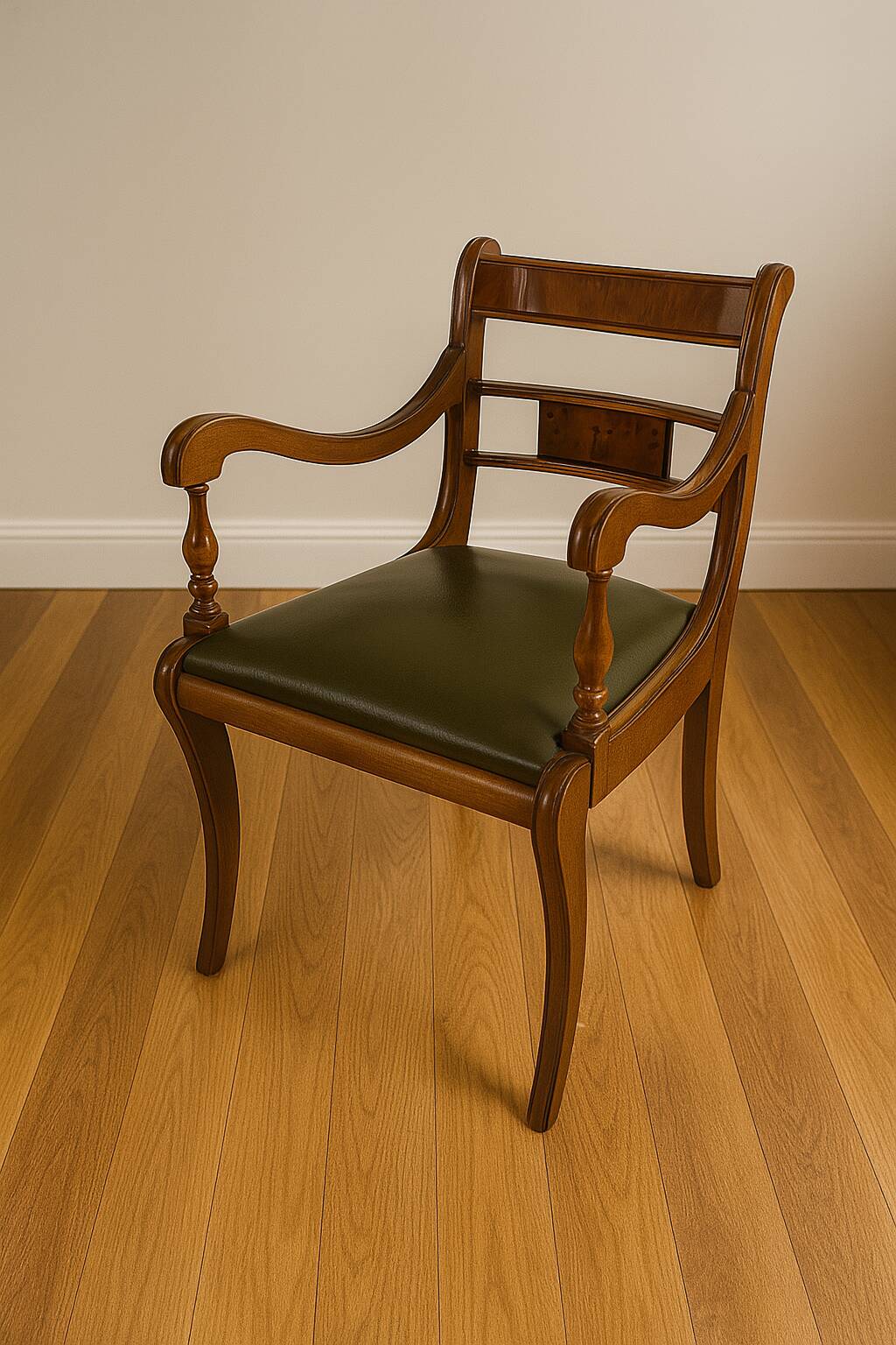 Fauteuil de bureau vintage en noyer – Style Restauration