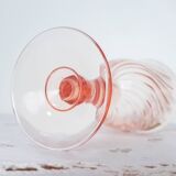 6 vintage white wine glasses in pink Rosaline Arcoroc Luminarc glass 10 cl