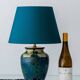 Art Deco Ceramic Table Lamp by PZH Gouda, 1928, with New Dupion Silk Shade