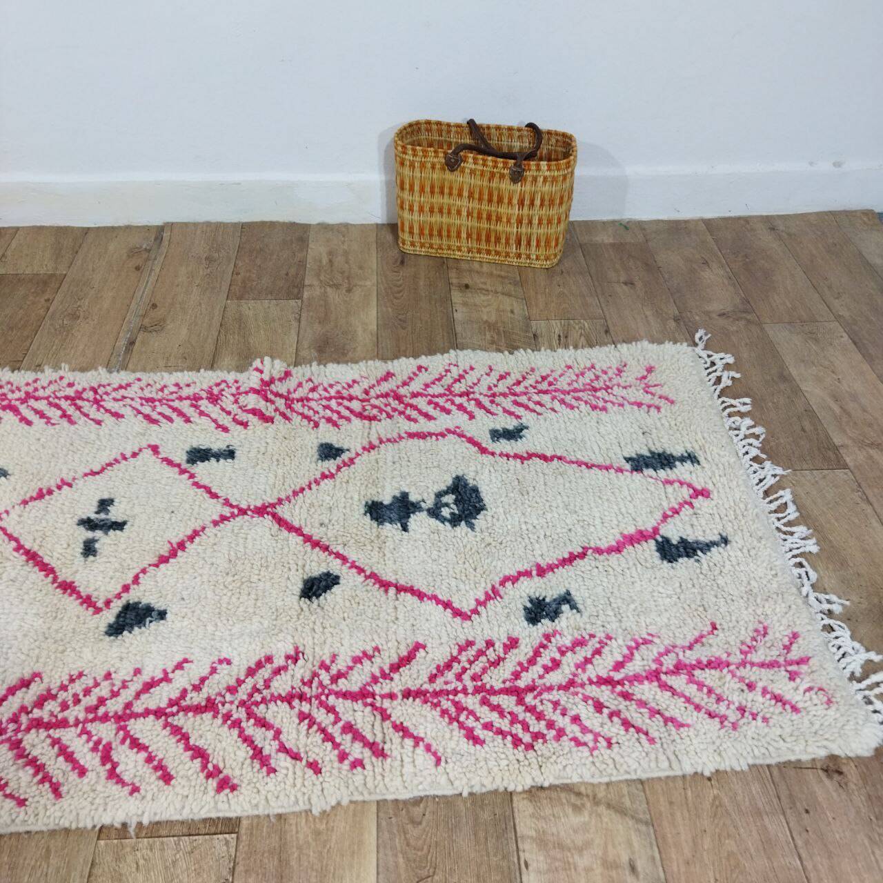 Berber hallway rug pink 290 X 90 CM