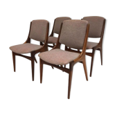 Ensemble de quatre chaises vintage Mahjongg Holland années 60