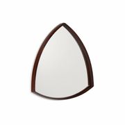 Thomas Poss Eferfolger wall mirror in rosewood triangular Denmark 1960