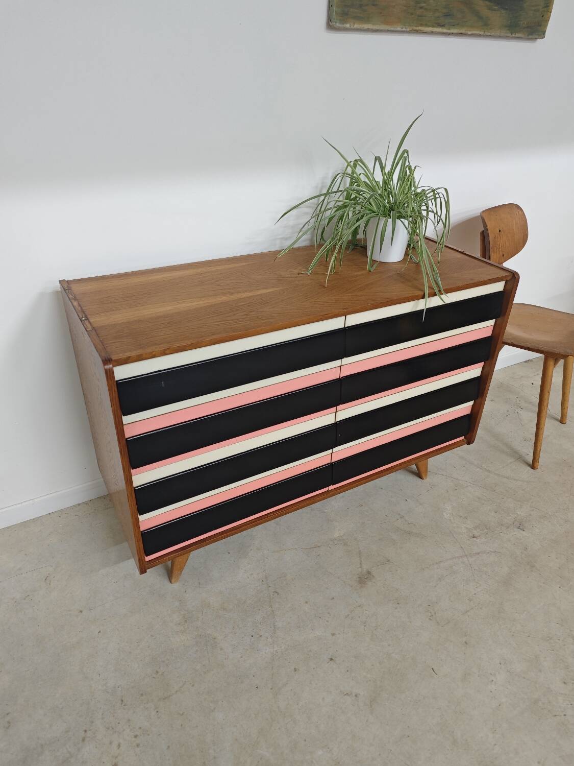Commode U 453 Rose 8 drawers Jiri Jiroutek for Interior Prague 1962