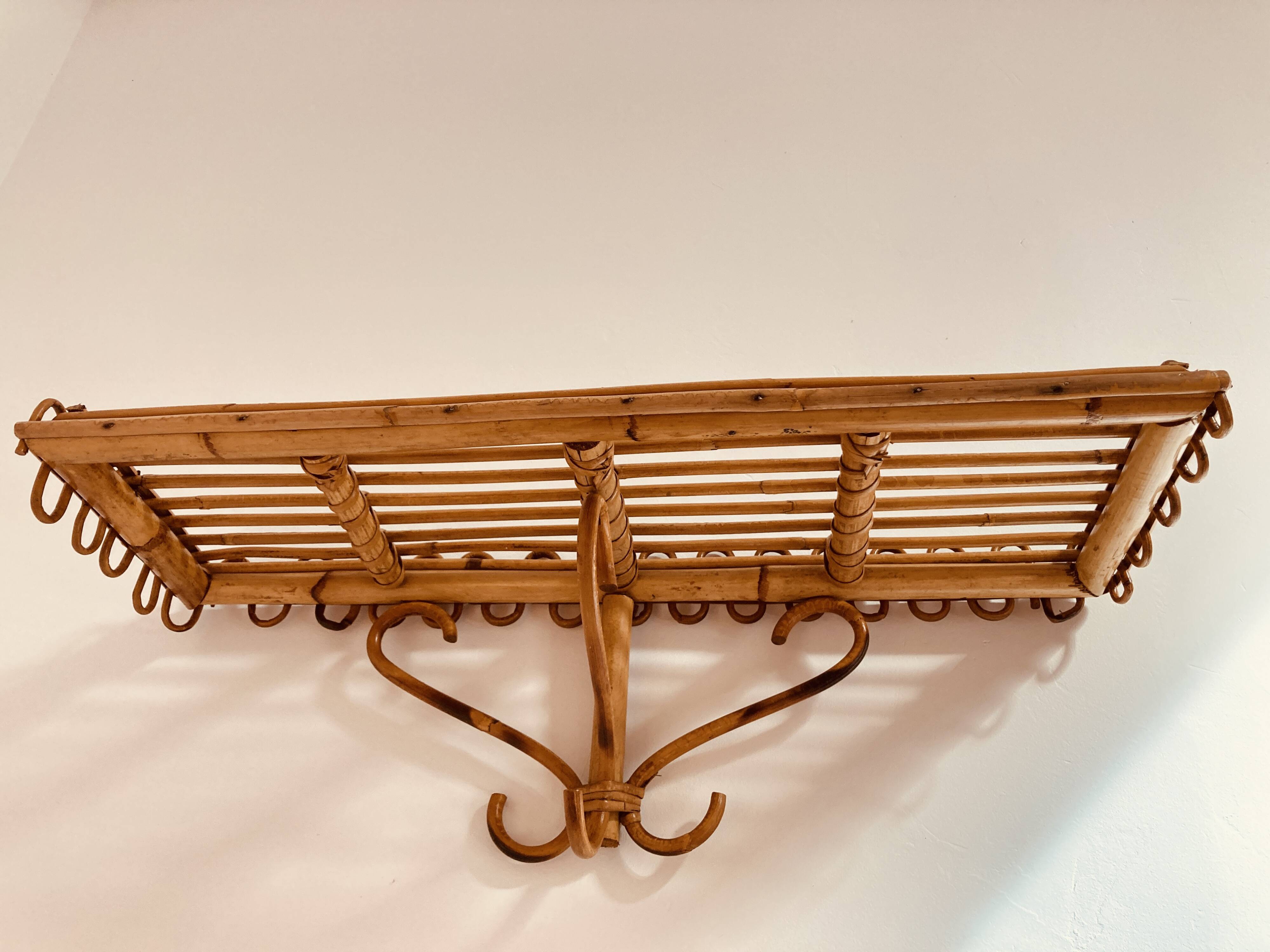 Vintage rattan shelf