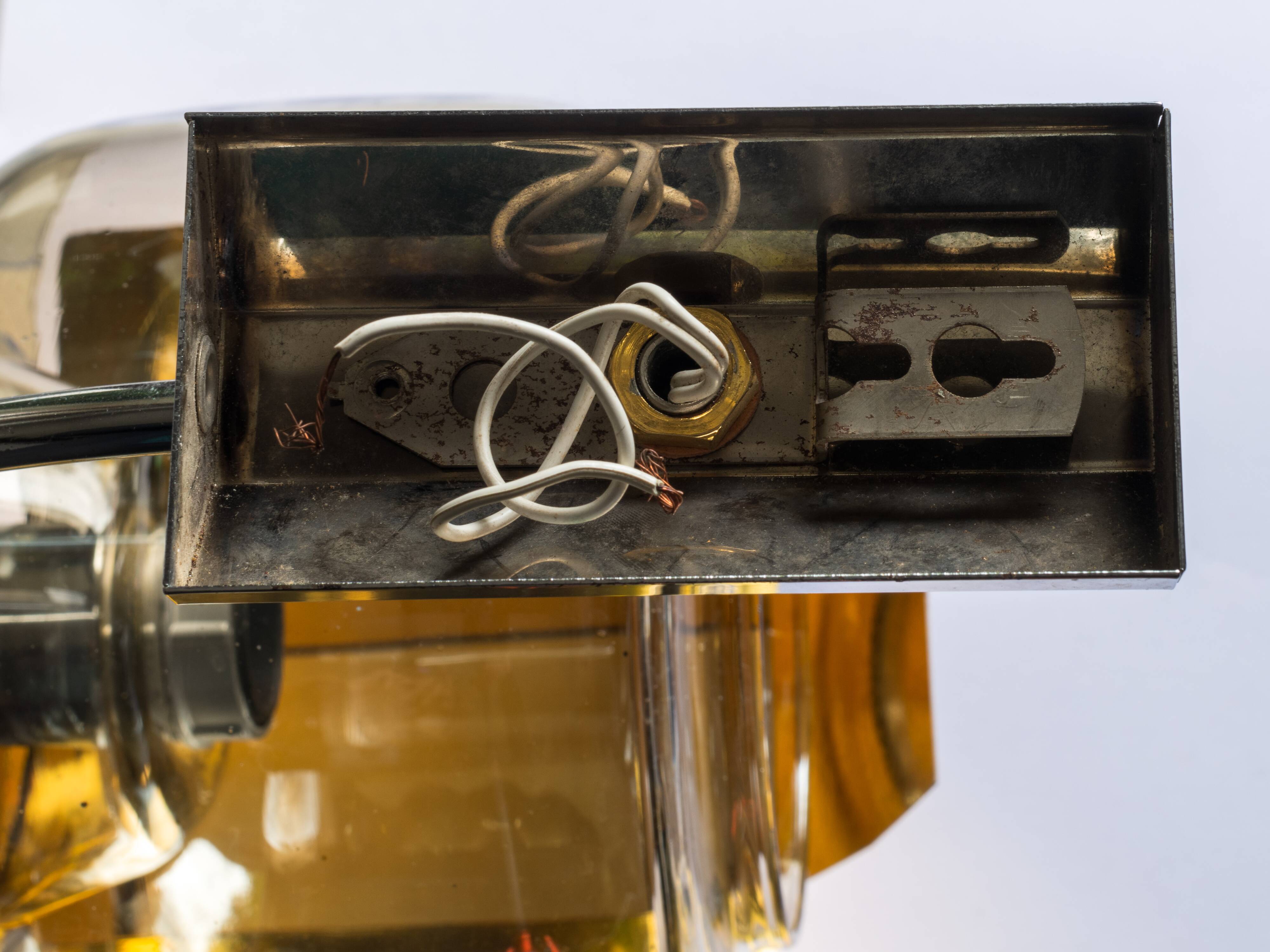 Space age smoked glass wall light 1970s