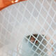Vintage ceiling lamp suspension in glass, blue, 50s