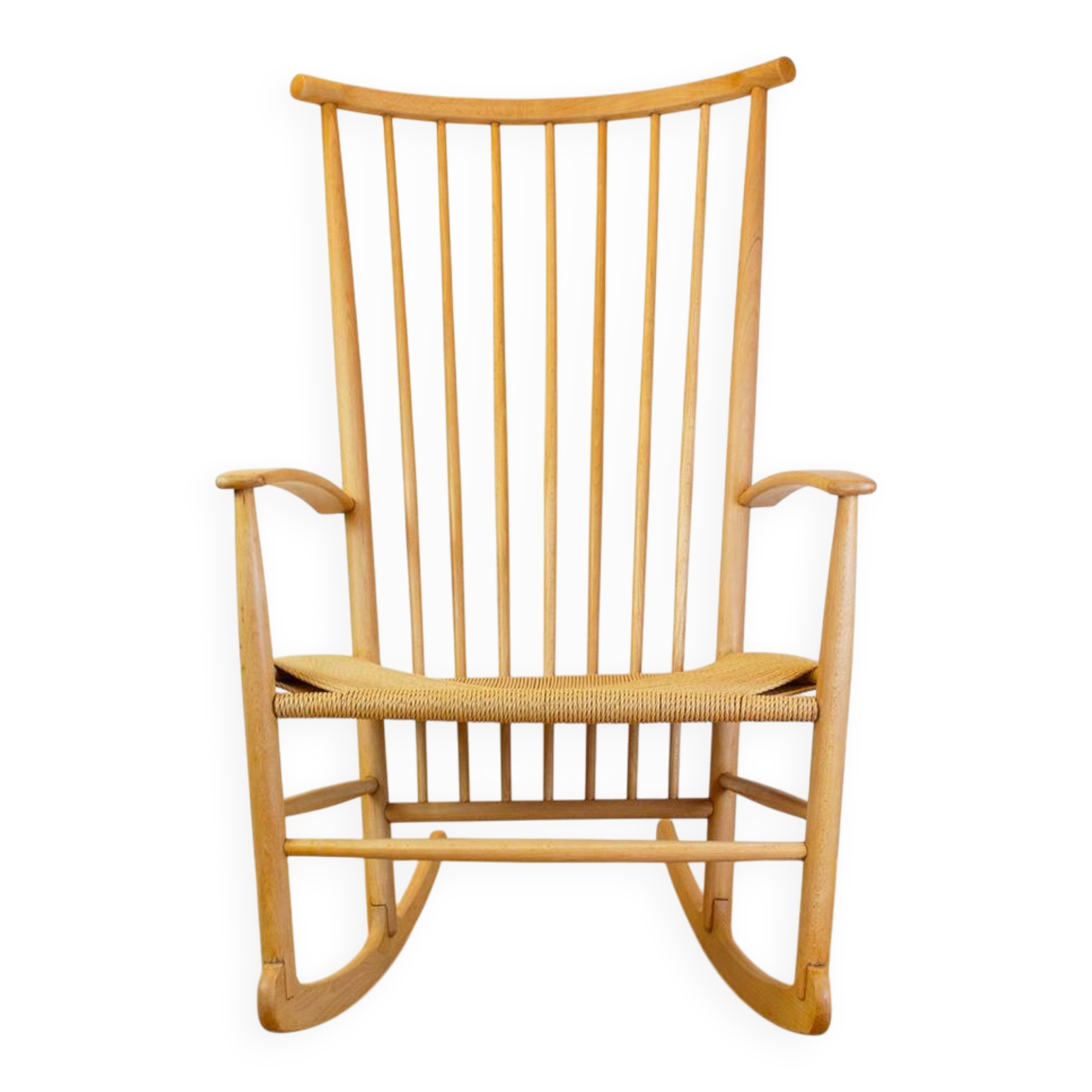 Vintage Hans Wegner Style Rocking Chair, 1960s