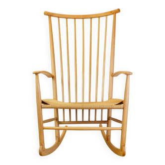 Vintage Hans Wegner Style Rocking Chair, 1960s