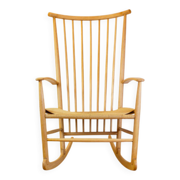 Vintage Hans Wegner Style Rocking Chair, 1960s