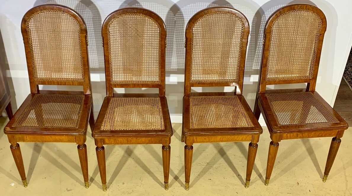 Four chairs canned art nouveau period 1900