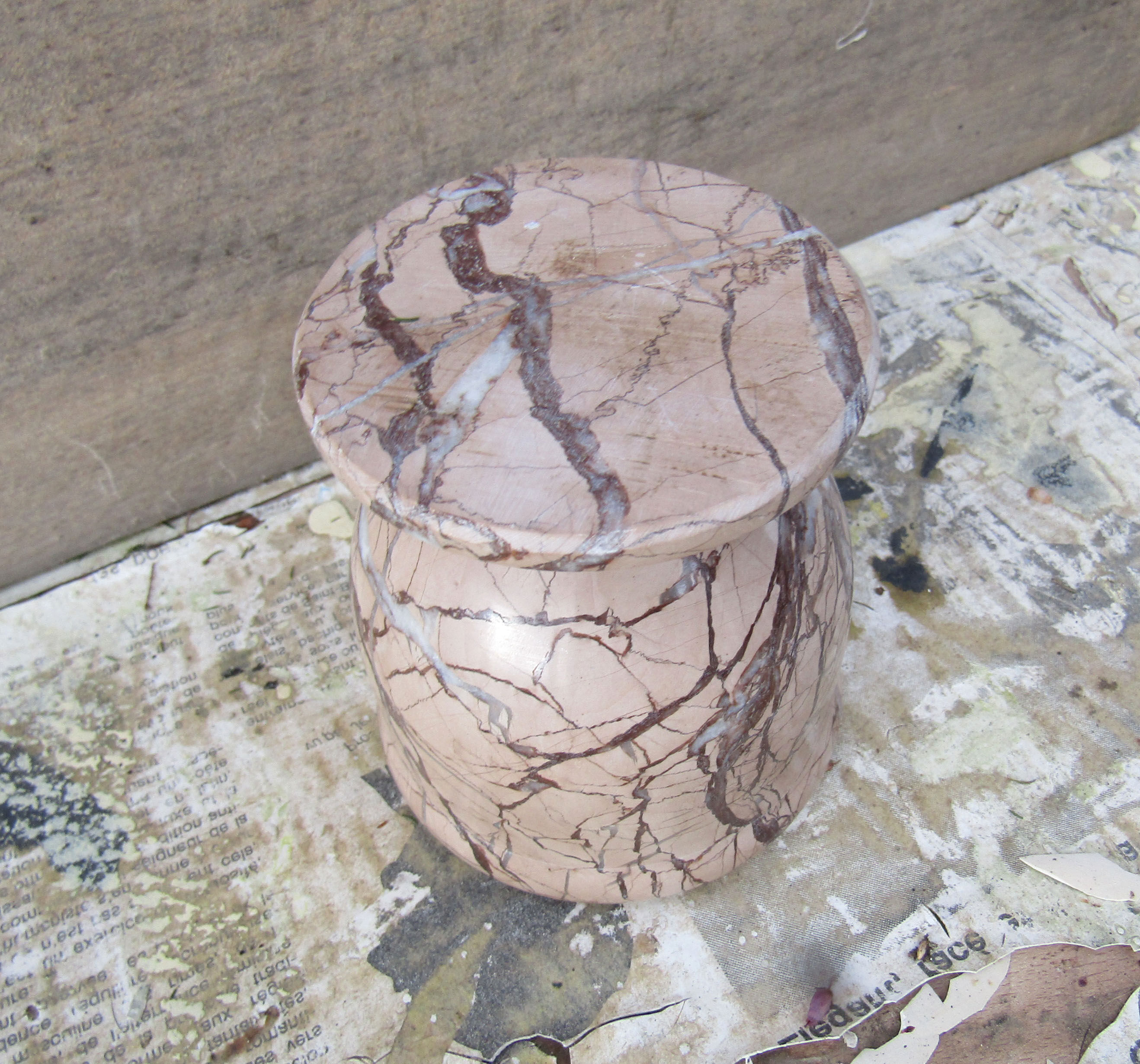 vintage pink marble mortar