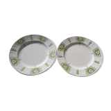 2 assiettes à dessert en faïence de Sarreguemines U&C