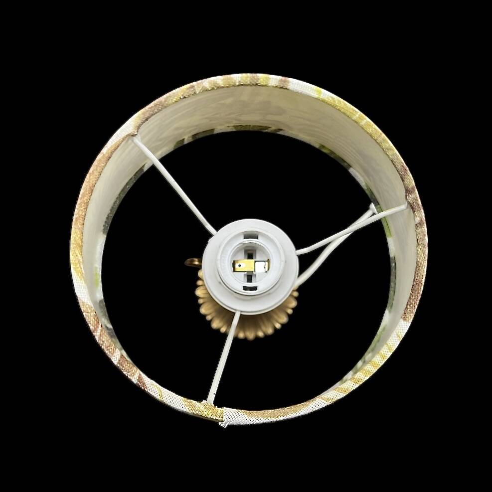 Small vintage lamp in brass & onyx – fish motif – 1950s/60s