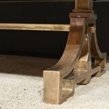 Table basse en laiton et travertin, époque Art Déco, 1930