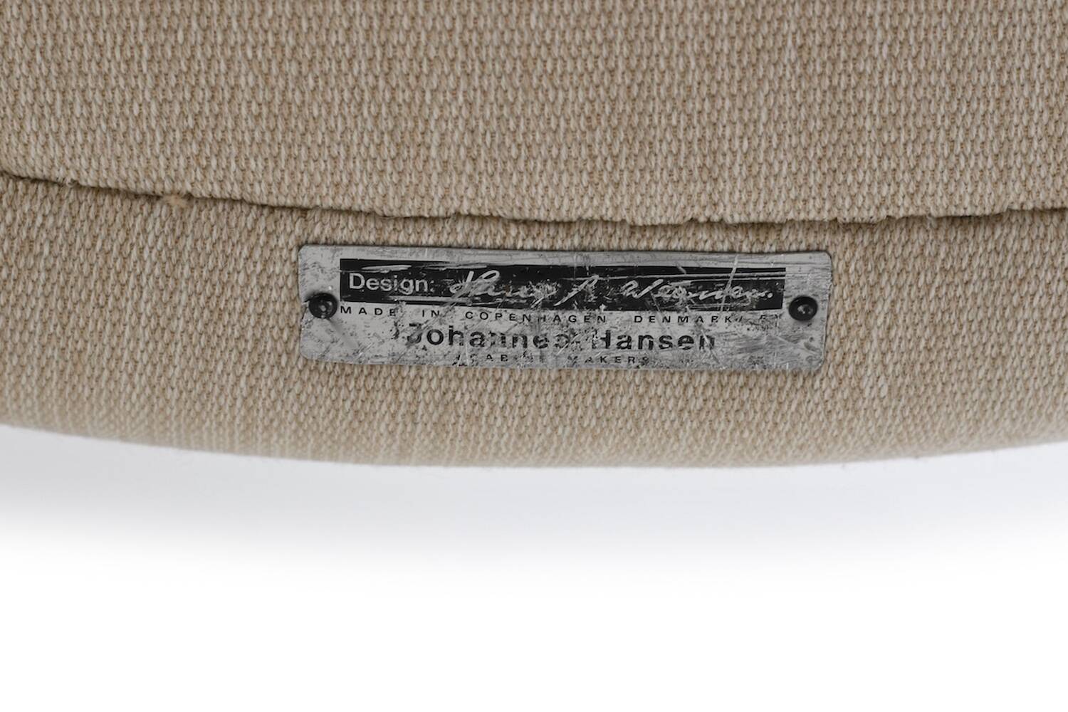 Early Pair Hans Wegner Queen Chairs by Johannes Hansen c.1960 / New Upholst