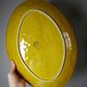Large oval dish Bordallo Pinheiro yellow earthenware, Portugal 1970-1980
