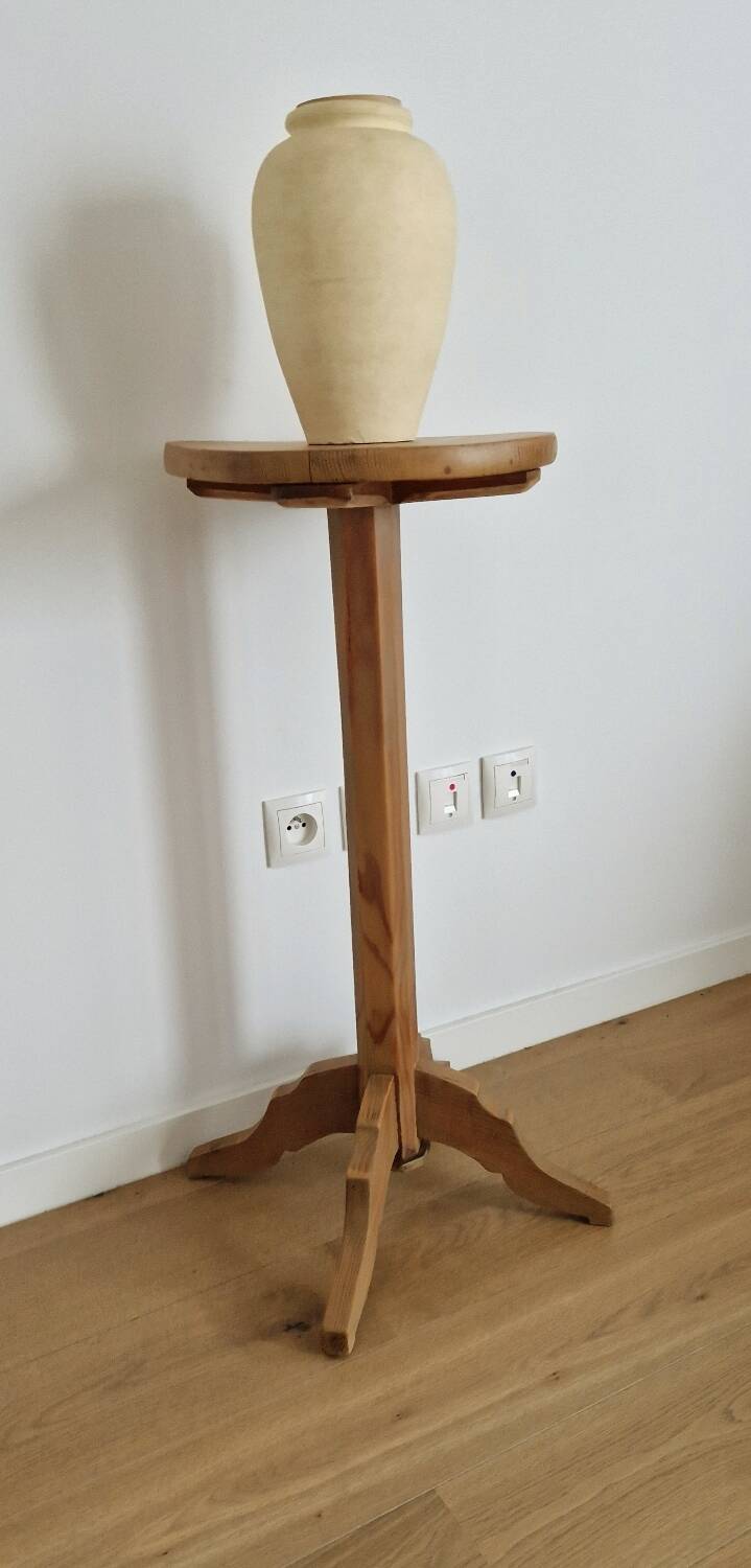 Solid pine wood pedestal table 1940s