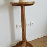 Solid pine wood pedestal table 1940s