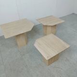 Vintage travertine nesting tables or side tables, 1970s