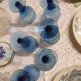 6 seventies/eighties stemmed glasses with fruity decoration