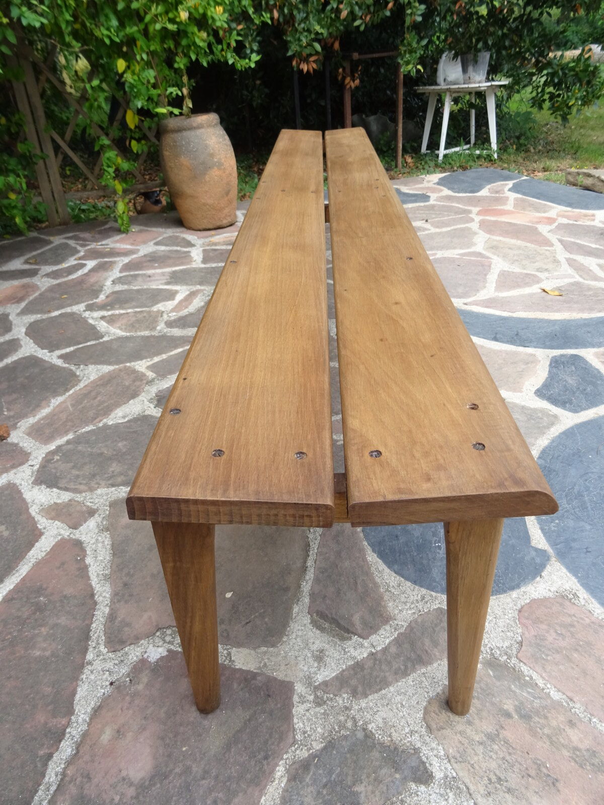 Oak cloakroom bench 247 cm