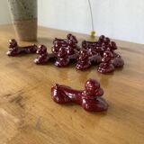 Red poodle ceramic knife holder