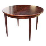 Extendable rosewood dining table with butterfly leaf, vintage Scandinavian