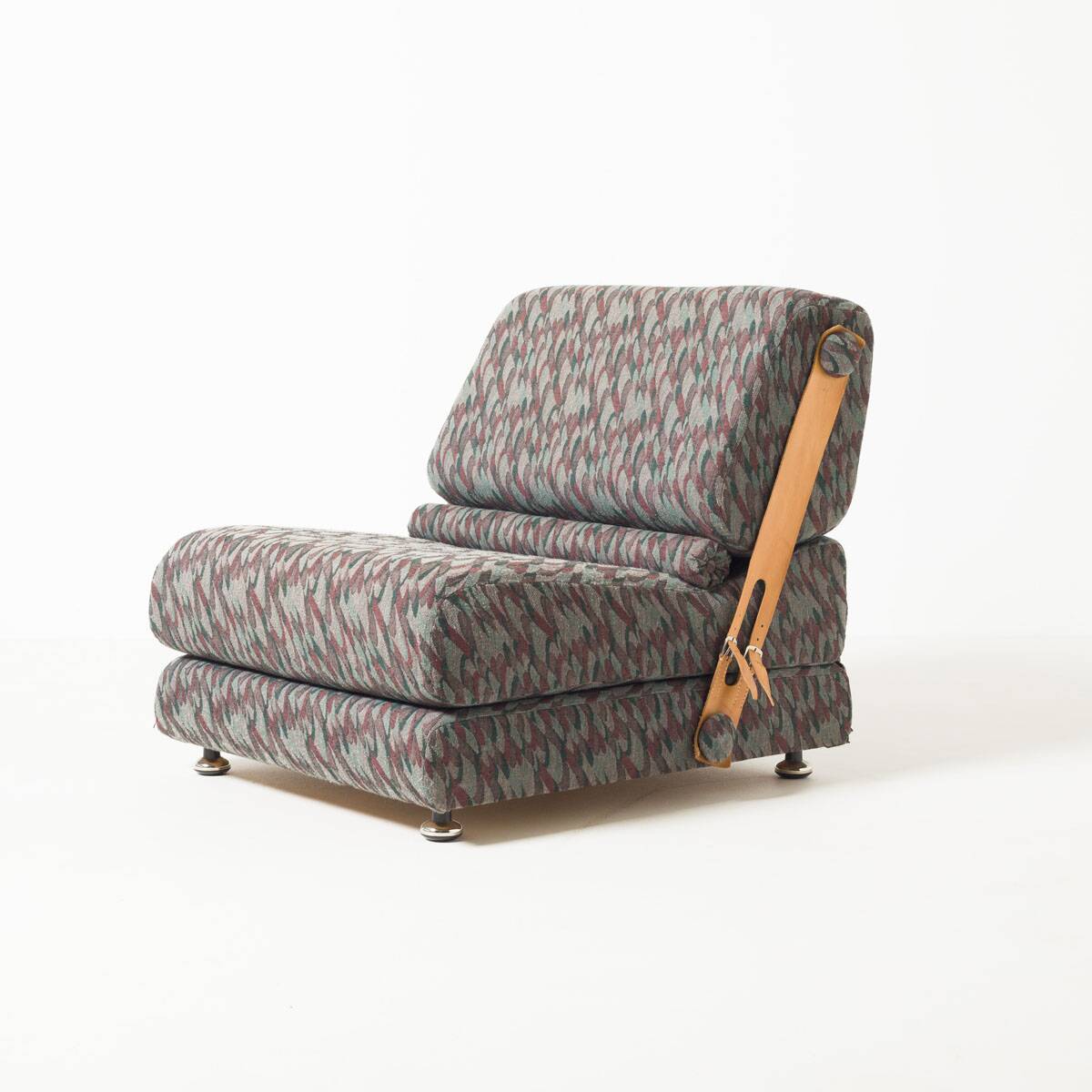 Modular 3 seat folding sofa / chairs, former Czechoslovakia in fabric and l