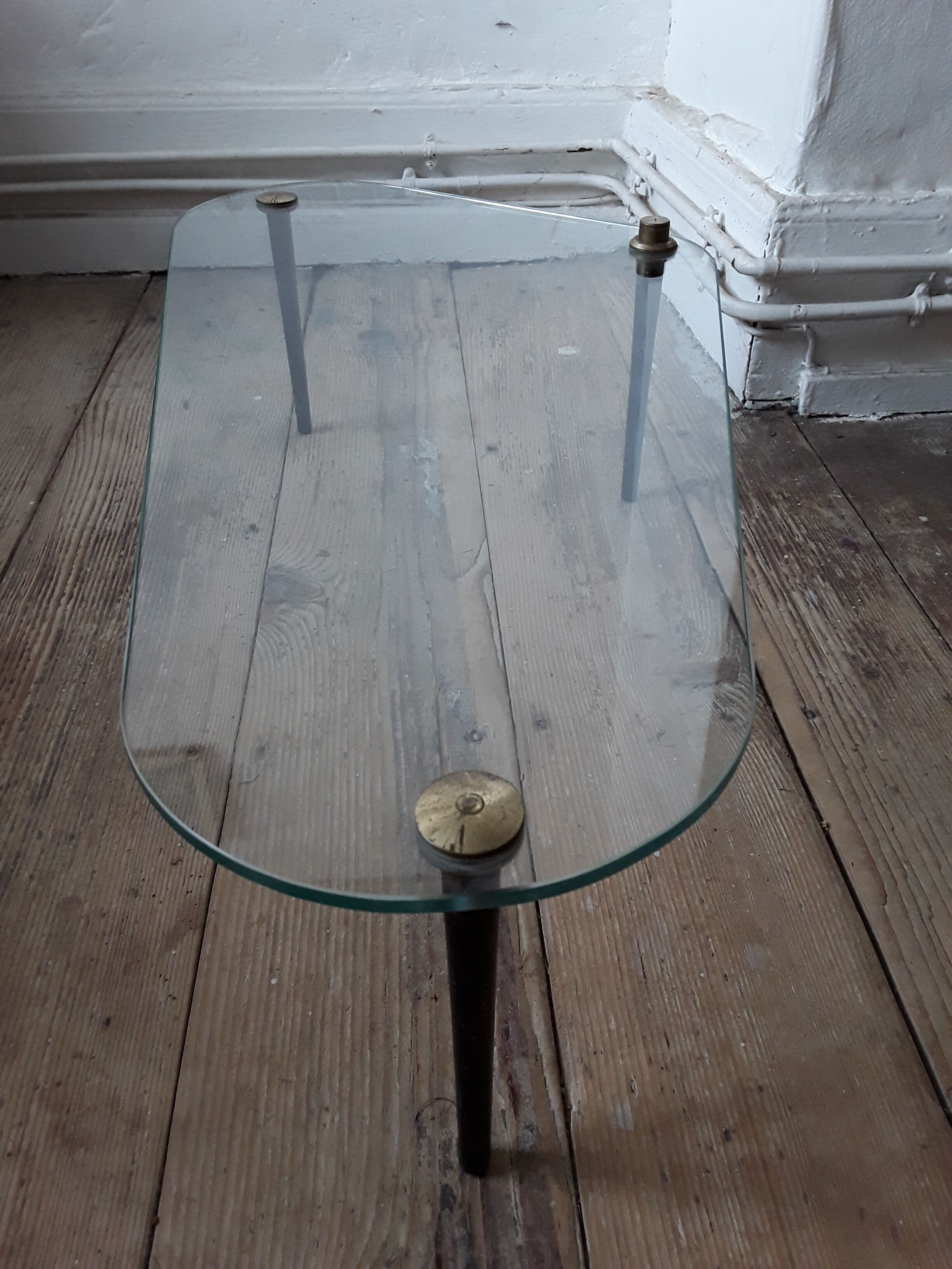 70s vintage glass coffee table