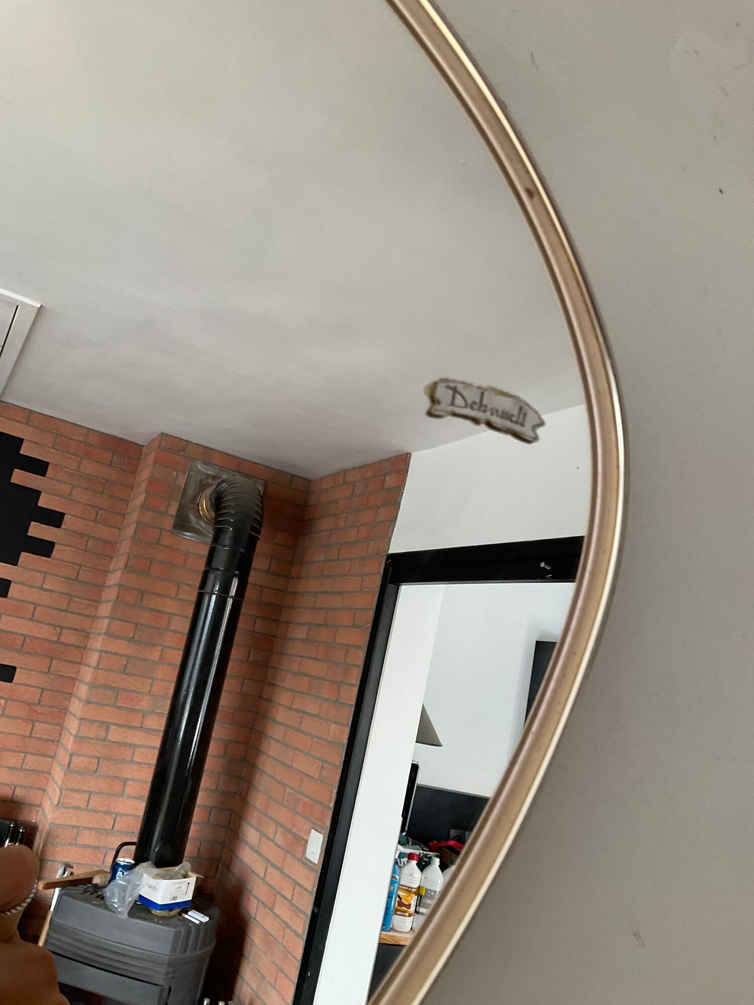 Asymmetrical mirror Deknudt freeform from the 60s-70s
