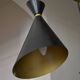 Vintage large chandelier with 3 tulips in black and gold Diabolo.