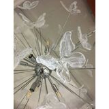 Contemporary White Butterfly Murano Glass Sputnik Chandelier