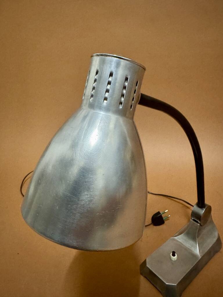 vintage modernist aluminium lamp