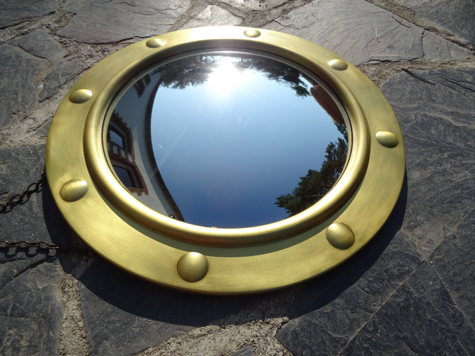 Brass witch mirror 47 cm