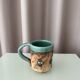 Vintage Handmade Studio Pottery Mug | Brutalist Floral Ceramic | 1970s