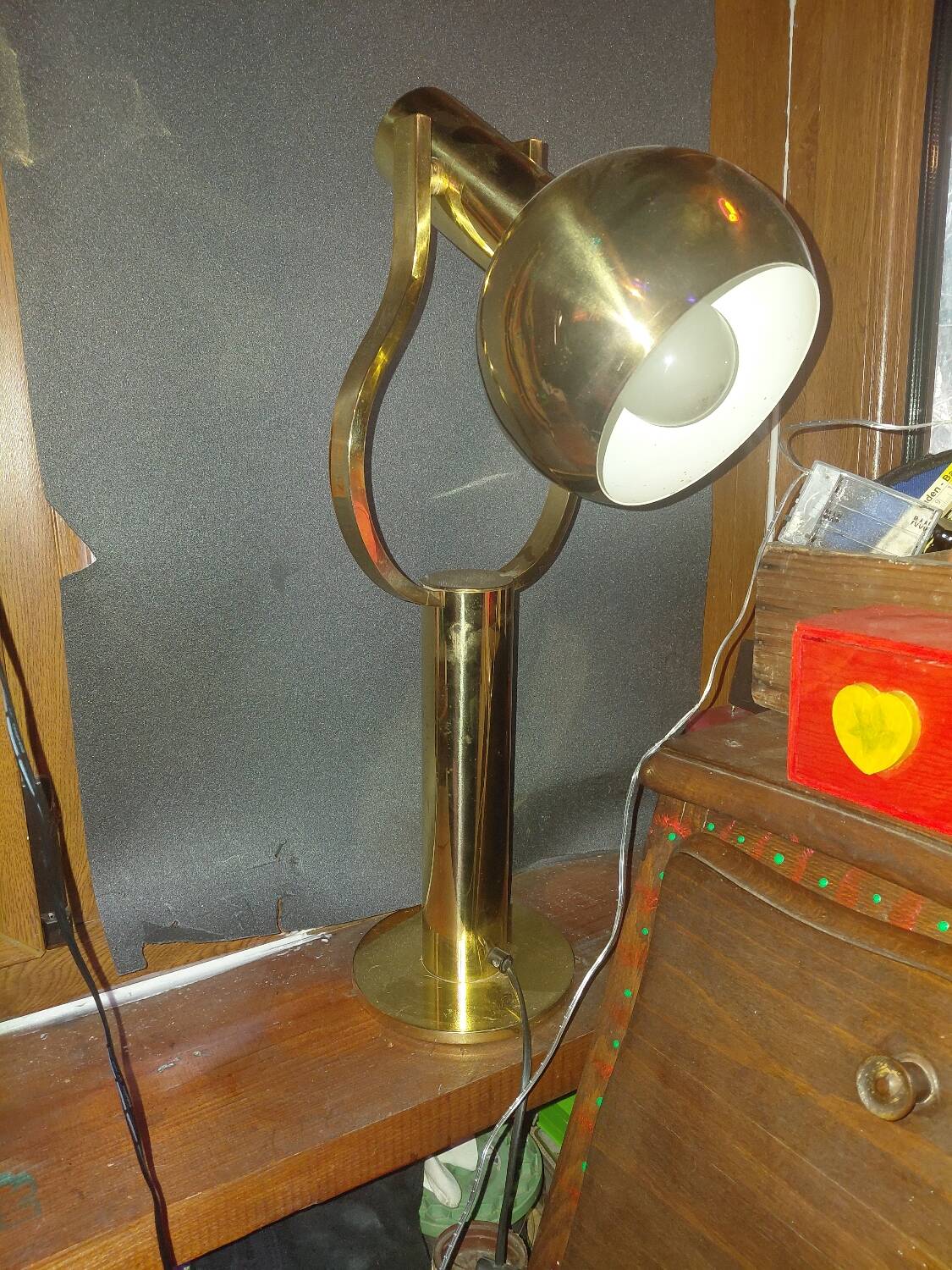 1970s Brass Space Age Staff Lamp