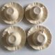 4 cups set in ivory faience from Sarreguemines to godrons