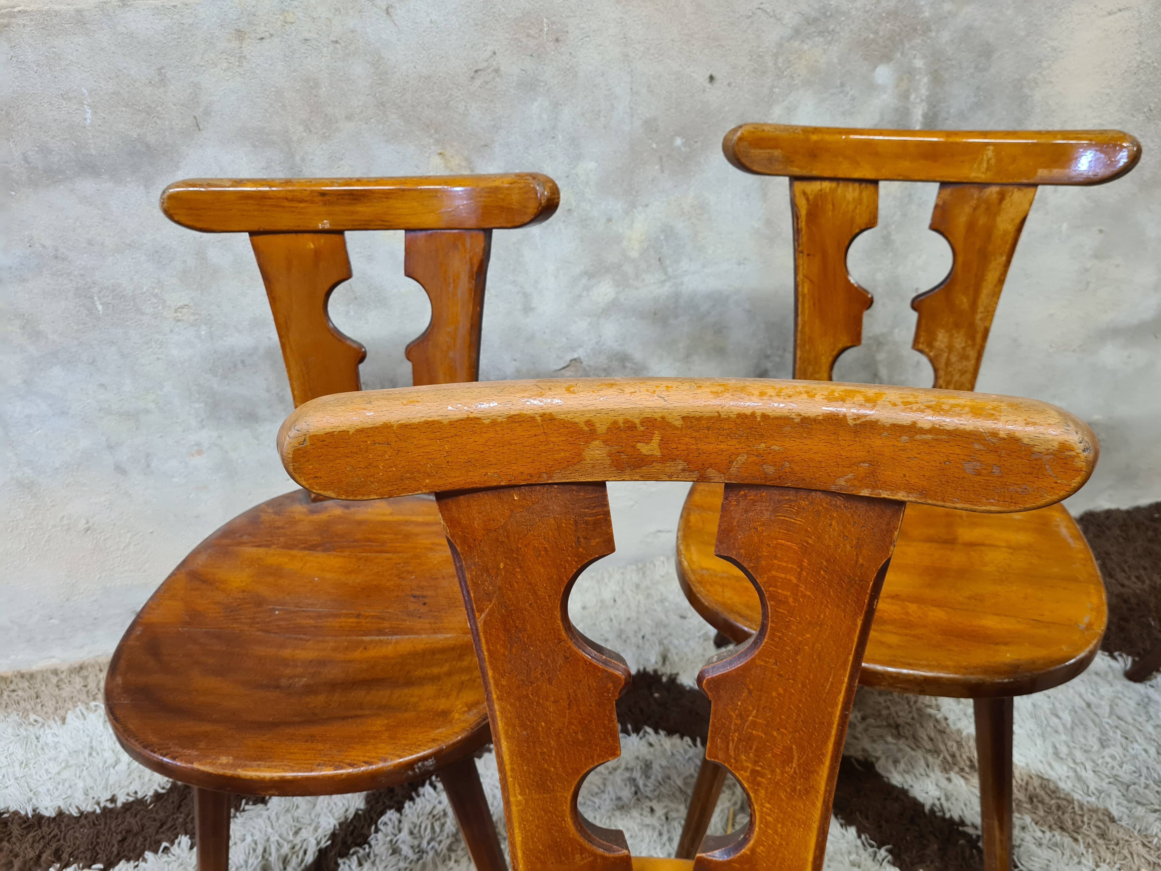 Set of 6 chairs brutalist bistro Bombenstabil year 1960