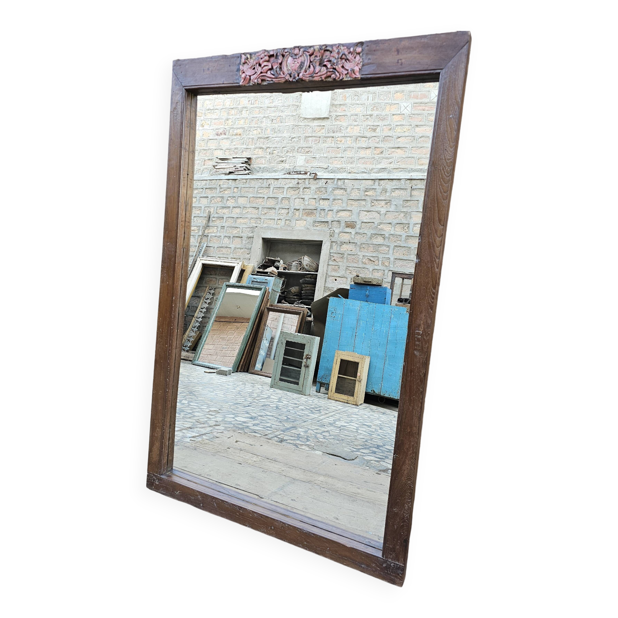 Burmese teak mirror
