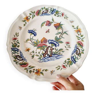 Large Deep Plate, Salad Bowl or Serving Dish in French ceramic from Sarraguemines, model