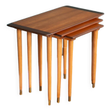 Retro Teak 1960s Set of 3 Nesting Tables By Torpe Mobelfabrikk, Norway Coffee Tables