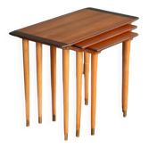 Retro Teak 1960s Set of 3 Nesting Tables By Torpe Mobelfabrikk, Norway Coffee Tables