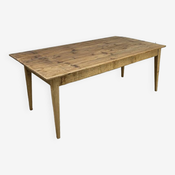 Oak farm table with folding side 1900s