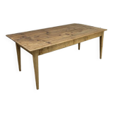 Oak farm table with folding side 1900s